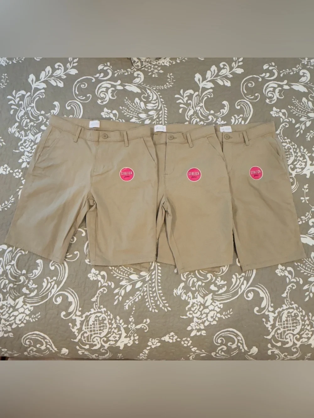 Children's Place Lot of 3 Girls' Khaki Shorts Size 14 Adjustable Waist